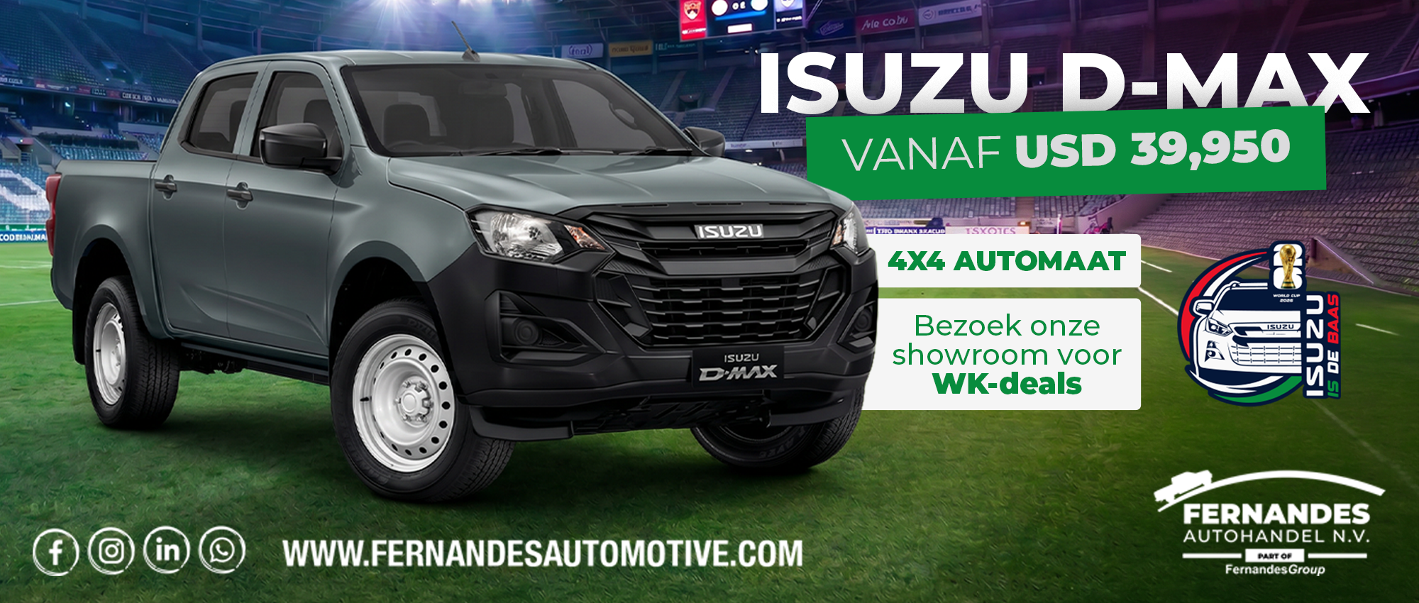 Isuzu D-Max vanaf USD39.950